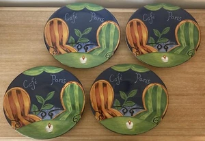 Juego de 4 platos coloridos descontinuados vintage Sango Café Paris ensalada 4914 - Imagen 1 de 6