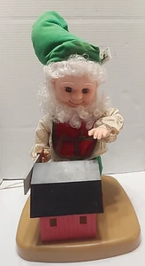 Santa's Best Animated Christmas Elf Building a Toy Barn w/Tools 1990's Working - Picture 1 of 16