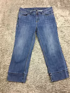 Apt 9 Straight Leg Capri Jeans Womens Size 10 Blue Denim Cropped Denim - Picture 1 of 12