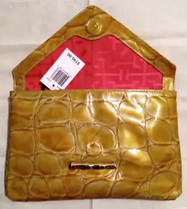 Elaine Turner Bella champagne leather clutch new w/tag - Picture 1 of 14