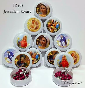 Docena 12 X Católico Sándalo Cuentas de Oración Collar Oración Jerusalén Cajas de Regalo - Imagen 1 de 6