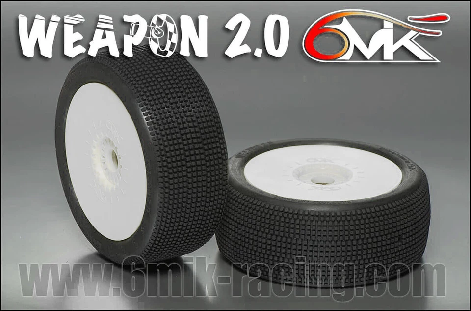 6Mik Weapon 2.0 Green (Soft) Gomme Complete 1:8 Buggy Bianco (2) - TKU15V - Immagine 1 di 1