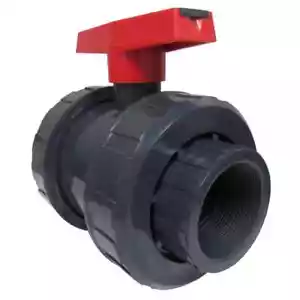 ERA Sch 80 PVC 1-1/2 Zoll True Union Kugelhahn, NPT Gewindeanschlüsse - Bild 1 von 3