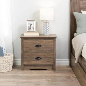 Prepac Nightstand 21.75" x 23.25" x 16" Composite 2-Drawer Drifted Gray Finish - Picture 1 of 7