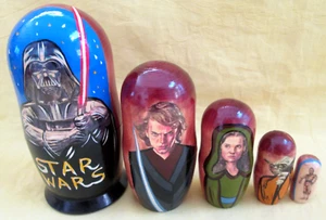 Star Wars Nesting Doll/5-pc Set/7" Tall/Wood/Russia/NEW!FREE SHIPPING IN US - Picture 1 of 3
