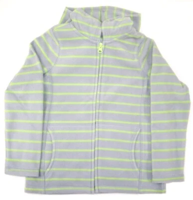 Sudadera con Capucha Old Navy Niñas Micro Polar Cremallera Completa Nueva con Etiquetas Gris Rayas Talla 5 u 8 Foto 1 de 4