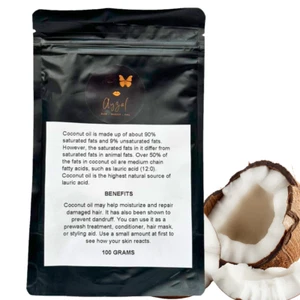 Aceite de coco, 100% orgánico puro natural para cosméticos, piel y cabello-500/200/100 grm - Imagen 1 de 15