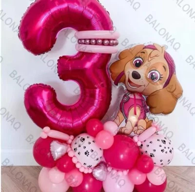 24 piezas 17" PAW PATROL SKYE Globo 30" Número Aire Helio Lámina Cumpleaños Fiesta Niños Foto 1 de 4