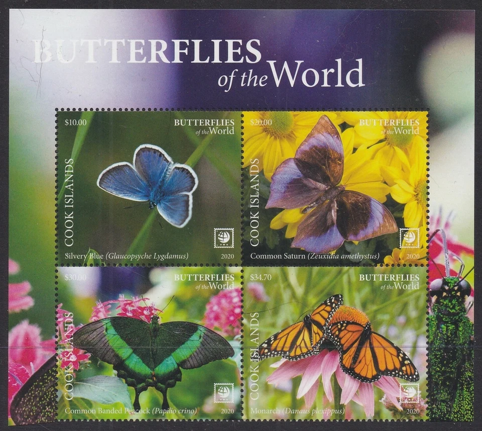 Cook Islands (2020) Butterflies of the World, Part II, Large Stamp - BK/4, Top - Image 1 of 1