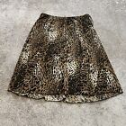 Metro Wear Skirt Women's XL A-Line Leopard Print Polyester Spandex Stretch Midi