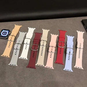 Soft Sport Band Silicone Wristband For iWatch Series 10 9 Ultra SE 8 7 6 5 4 3 2 - Picture 1 of 39