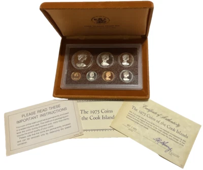 1975 Cook Islands 7 Coin Proof Set in OGP w/ "Dong" Dollar #10 - Image 1 of 4