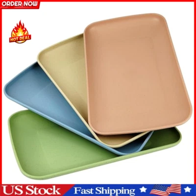 Juego de 4 platos de cena de paja de trigo de 9 pulgadas - Alternativa al plástico, microondas... Foto 1 de 4