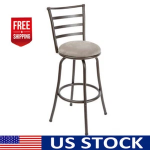 Swivel Barstool Metal Chair Kitchen Patio Adjustable 24" / 29" Round w/ Cushion - Picture 1 of 13