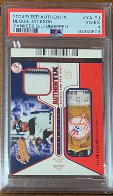 2004 Fleer Authentix Unripped #YARJ Reggie Jackson Yankees PSA 4 Pop 1 -1 higher - Image 1 of 2