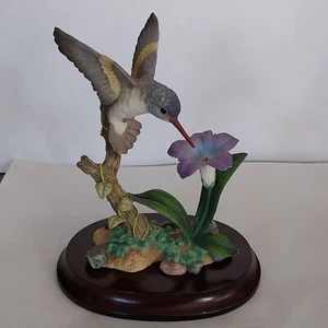 Vtg Maruri Violet-crowned Hummingbird with Gentian PH- 2035 Statue Figurine 5" - Picture 1 of 11