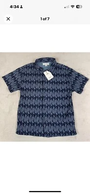 Camisa de vestir de montaje gratuito con botones Fish Seerksucker Camp Boys XL 14/16 Foto 1 de 4