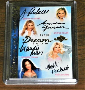 2015 BENCHWARMER DREAMGIRLS DREAM TEAM QUAD AUTO ROCKWELL +3 GOLD CARD 2/10 - Picture 1 of 1