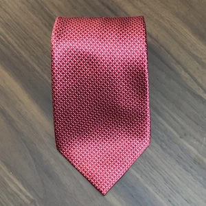 Ermenegildo Zegna Italy Tie Vivid Red Geometric Luxury Silk Made In Italy - Picture 1 of 8