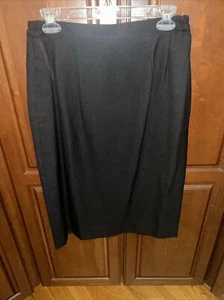 Vintage Women's Morgan Miller 12 Skirt Black Pencil Skirt Lined Polyester Blend - Picture 1 of 14