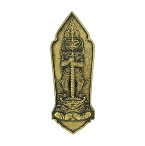 Thao Wessuwan Giant God Thai Amulet Talisman Sacred Magic Vintage Gold Pendant - Picture 1 of 4