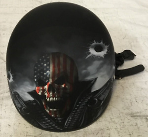 Half Skull Cap Motorcycle Helmet  DOT Approved [Graphics] FREE SHIPPING!!!