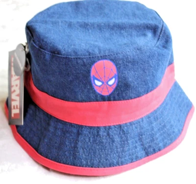 Sombrero de cubo reversible azul OSFM Marvel Spider-Man para niños pequeños Foto 1 de 4