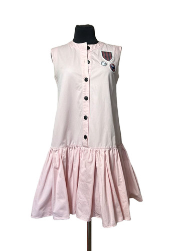 CHRISTIAN DIOR SS16 raro mini abito donna rosa babydoll cotone FR38 intl M