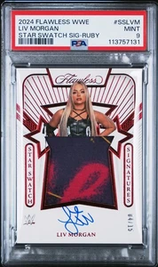2024 Panini Flawless WWE Star Swatch Signatures LIV Morgan Ruby 04/15 PSA 9 - Picture 1 of 2