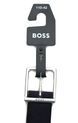 Hugo Boss 皮带男式 42 皮革连衣裙麂皮绒金属扣手工制作 — 第 1/4 张图片