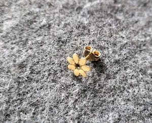 Ohrringe Ohrstecker gelbe Blume Blüte in 585/14k Gelbgold, einzeln, 0,50g - Bild 1 von 2
