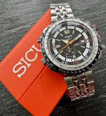 LOVELY VINTAGE SICURA CHRONO COMPUTER MEN WRISTWATCH CIRCA:1970’s-MINT - Image 1 of 4