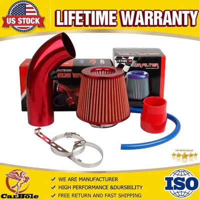 Cold Air Intake Filter Induction Kit Pipe Power Flow Hose Car System Accessories - Image 1 of 4