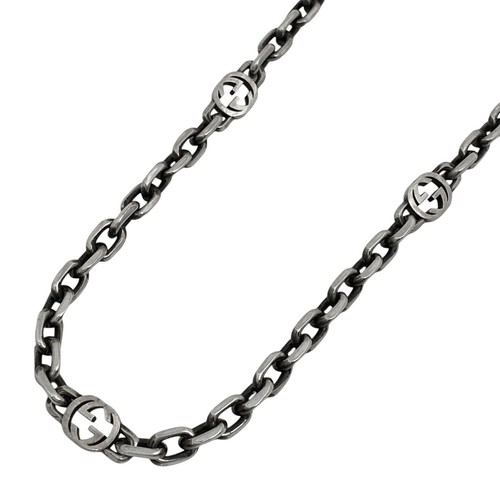 GUCCI Collana Catena G Incastro Collana Argento 925 Argento Donna