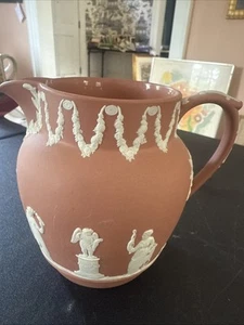 Wedgwood Terracotta Jasperware Jug. Estate Item. Beautiful Figures Well Made - Picture 1 of 16