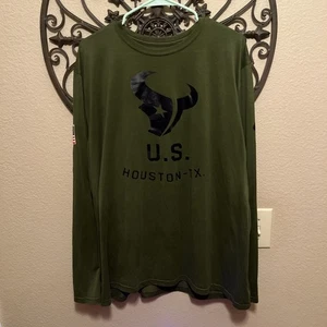 Nike Houston Texans NFL T-shirt Army Green Salute to Service Mens XXL Longsleeve - Picture 1 of 9