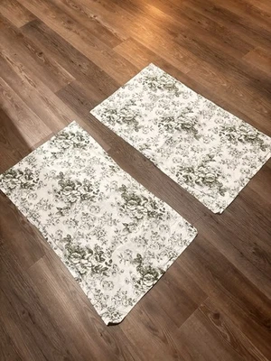 LAURA ASHLEY VERDE FLORAL Vinhas (2) KING PILLOW SHAMS 20X36 - Imagem 1 de 4