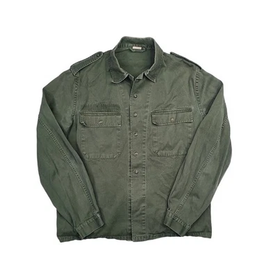 Vintage Abl Begetex 1984 Men’s Medium Twill Thick Cotton Snap Button Army Shirt - Image 1 of 4