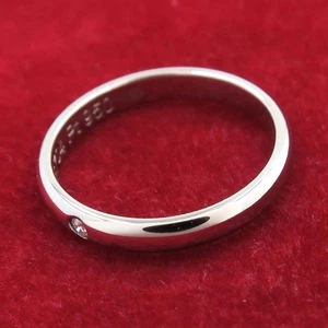 Auténtico anillo de boda Cartier PT950 platino joyería diamante plata logotipo - Imagen 1 de 7