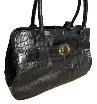 Bolso de Hombro Hobo Michael Rome Designs Hecho en Italia Cuero de Cocodrilo Repujado Foto 1 de 4