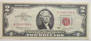 Broken Ladder 1963 TWO DOLLAR "RED SEAL" NOTE!!! A03450786A - Bild 1 von 2