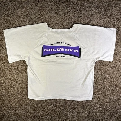 复古 Golds 健身房裁剪方格锻炼衬衫 L 码美国制造 90 年代 — 第 1/4 张图片