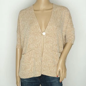 J.Jill Pure Jill Linen-Blend Slouchy Relaxed Cardigan – Oatmeal - Women’s Med - Picture 1 of 5