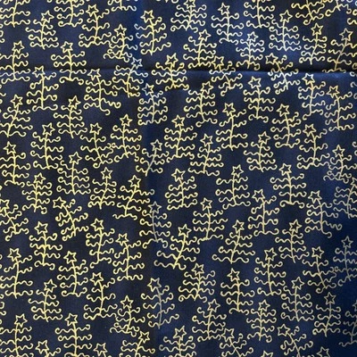 Tela de tela Diane Knott Dear Santa 1 yarda oro metálico árboles de Navidad Foto 1 de 3