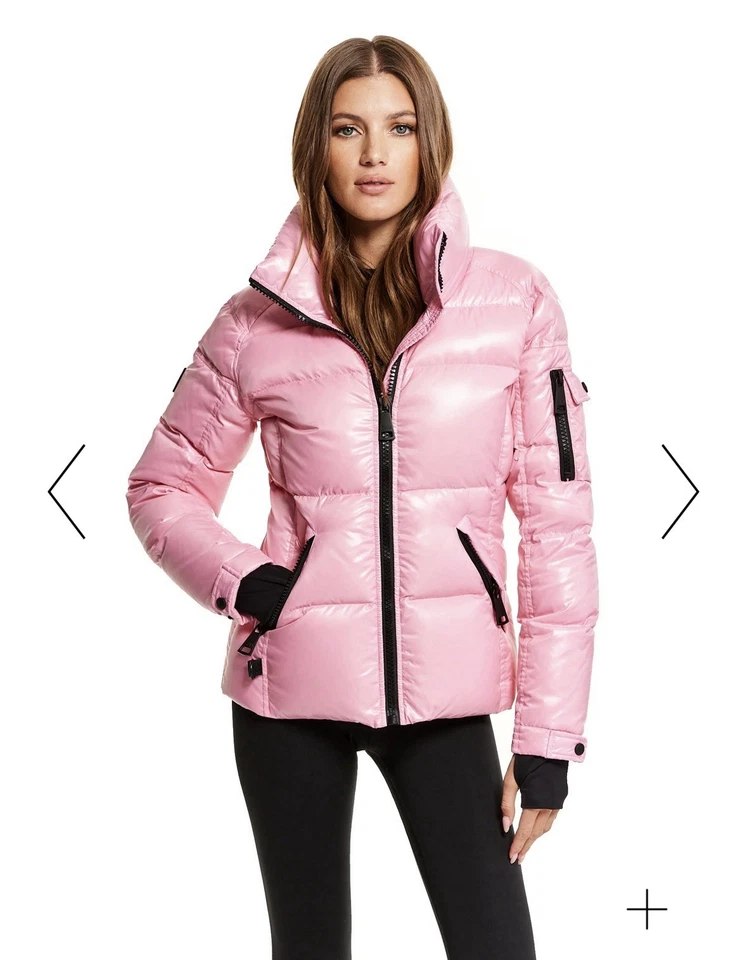 $475 Sam. Chaqueta acolchada de nailon de plumón de ganso estilo libre color rosa FIJI talla L ~ ÚLTIMA Foto 1 de 4