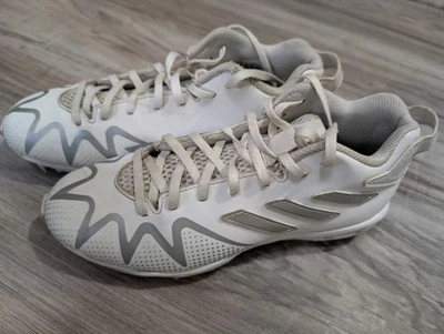 Adidas Freak Spark White And Silver Football Cleats Youth Size 6 - Image 1 of 4