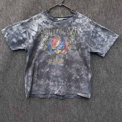 Vintage Grateful Dead Liquid Blue American Music Hall Sz M Tee Tie Dye Thrashed - image 1 of 4