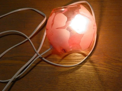 #1 Lámpara de noche de noche pantalla de vidrio púrpura enchufe Reino Unido Foto 1 de 4