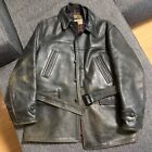 McCOY&#39;S Horsehide Leather Car Coat Jacket Men Size 38 Black From Japan Genuine
