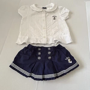 Used Izod nautical anchor skort And  top 2 Piece set  Size 3/6 Month - Picture 1 of 14